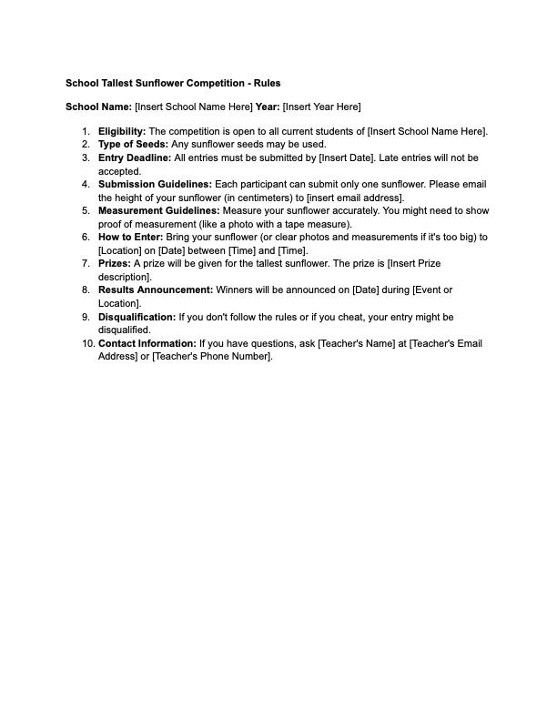 Competition Rules Preview